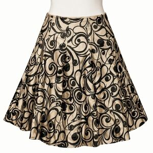 VTG 18 Y2K Pure Silk Talbots A-line Baroque Scroll Print Quiet Luxery Classic